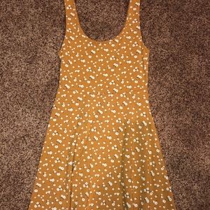 Floral mustard mini dress